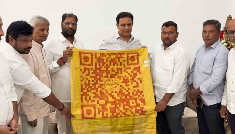 KTR Unveils Handloom Shawl With QR Code