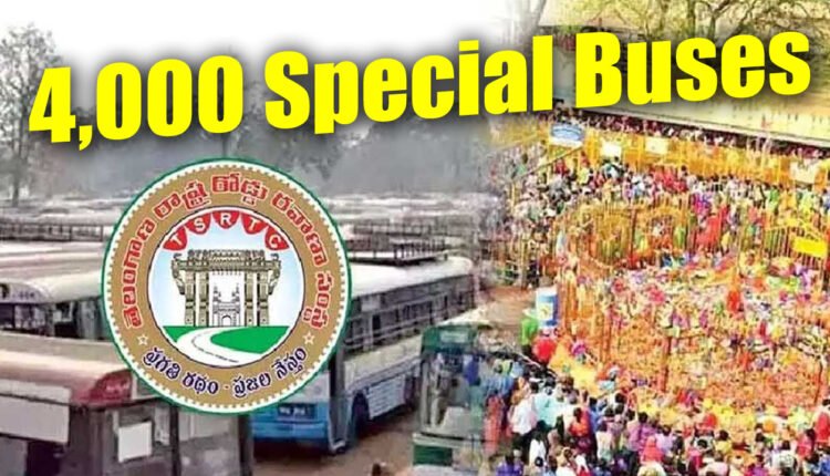 TGSRTC gears up for Medaram Jatara 2026 with 4,000 special buses