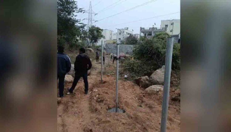 HYDRAA Fencing Land In Gandhamguda Village
