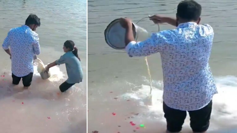 Milk Pouring Video Sparks Ganga Ritual Debate