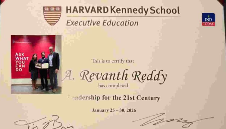 Revanth Reddy Completes Harvard Kennedy School Course