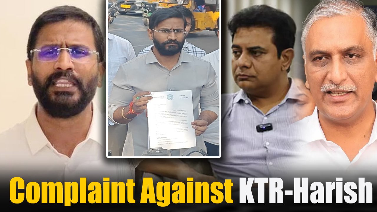 Balmur Venkat lodges complaint against KTR Harish Rao