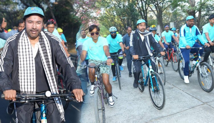 Kishan Reddy Leads 'Sunday On Cycle' In Hyderabad