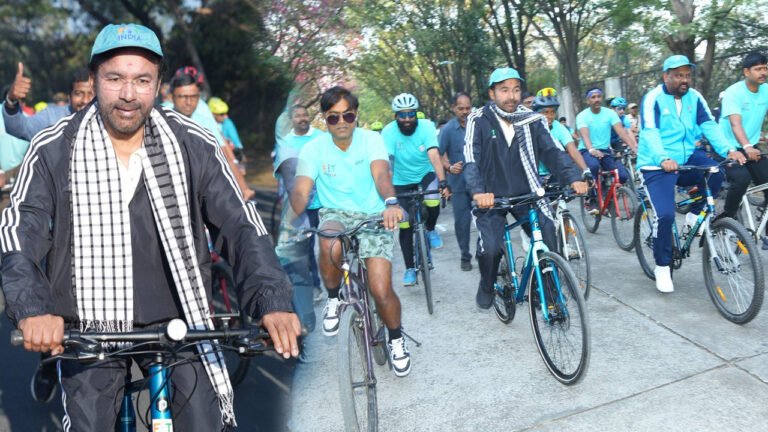 Kishan Reddy Leads 'Sunday On Cycle' In Hyderabad