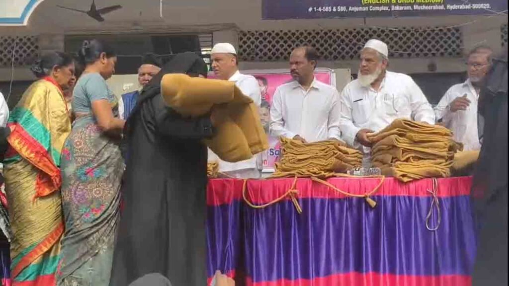 Mohd Saleem Distributes Blankets To Poor In Musheerabad