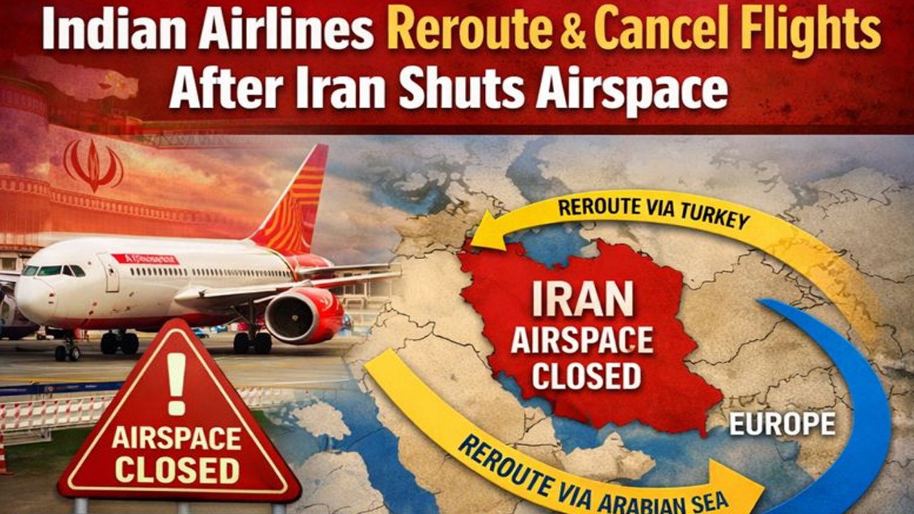Indian Airlines Reroute And Cancel Flights After Iran Shuts Airspace
