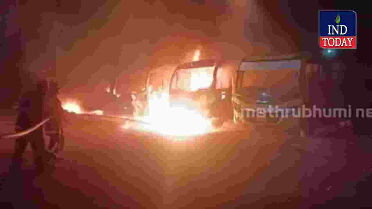 Thiruvananthapuram Fire: Buses Burn in Explosion