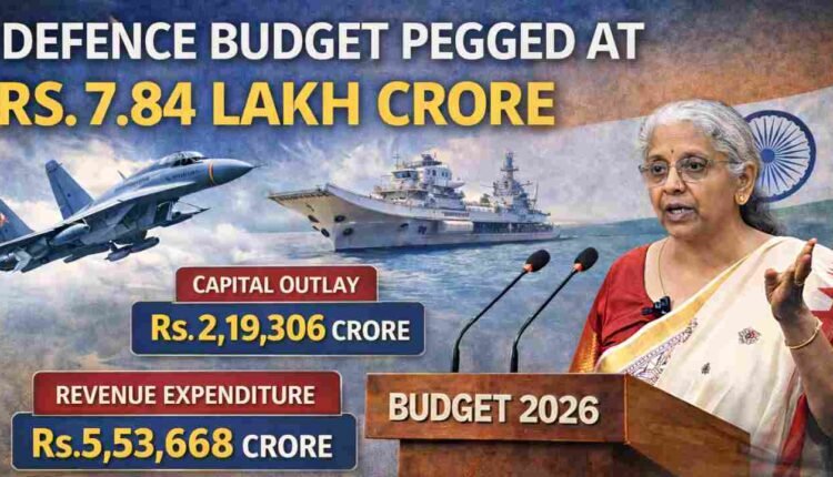Defence Budget Pegged At Rs. 7.84 Lakh Crores