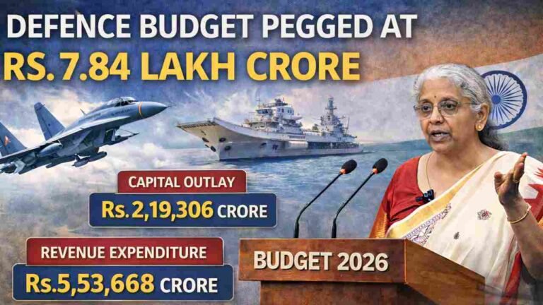 Defence Budget Pegged At Rs. 7.84 Lakh Crores