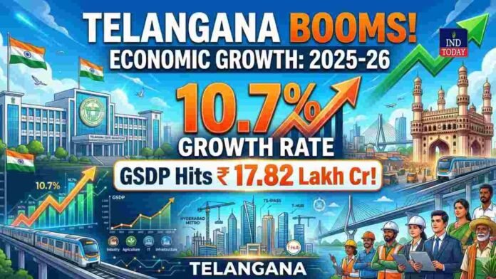 Telangana Booms 10.7% Growth, GSDP Hits Rs. 17.82 Lakh Cr in 2025-26!