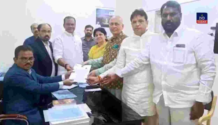 Telangana RS Polls Singhvi and Narender Reddy File Papers