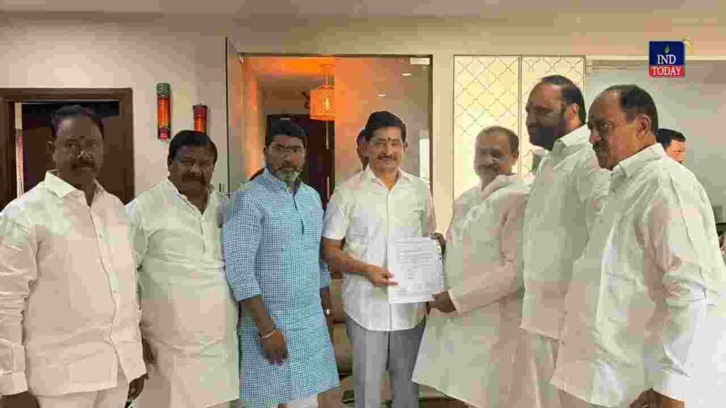 Telangana RS Polls Singhvi and Narender Reddy File Papers