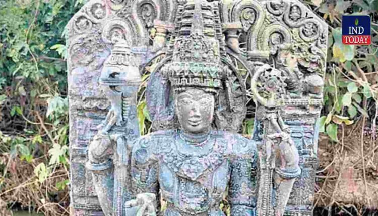 Ancient Vishnu Statue Unearthed In Bhupalpally