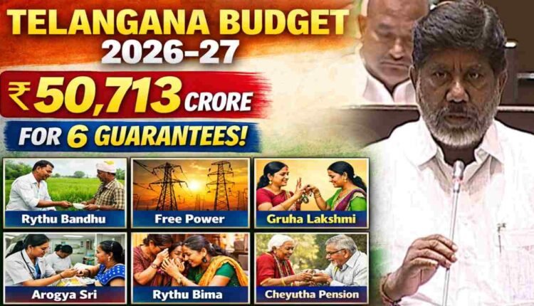Telangana Budget 2026 27 allocates Rs 50,713 crore for six guarantees