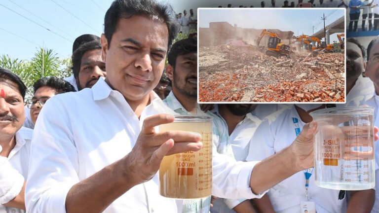 KTR Attacks Congress Bulldozer Model For Musi Development, Dares Govt To Build Houses First