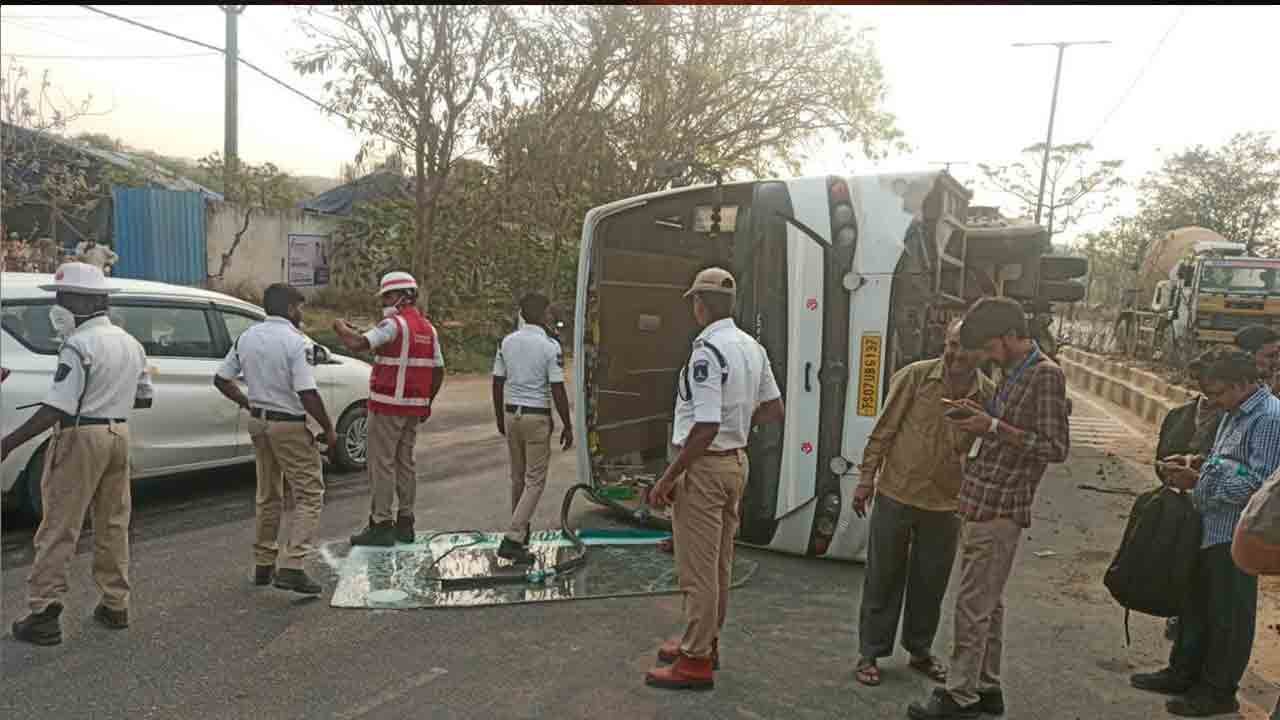 Miyapur Bus Accident Leaves One Seriously Injured