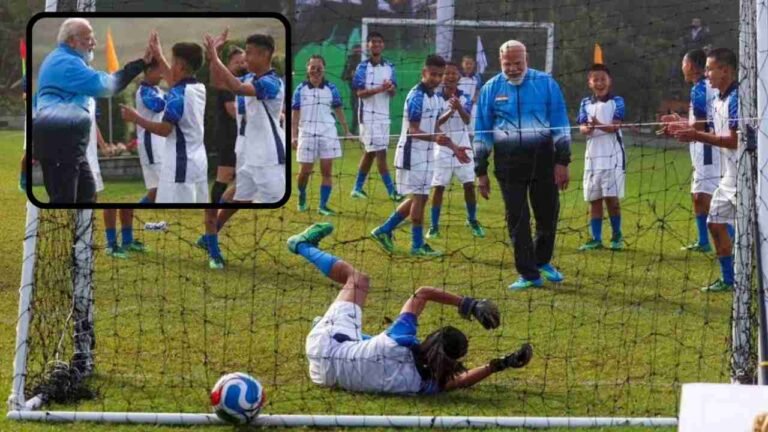 Prime Minister Modi Played Football In Sikkim