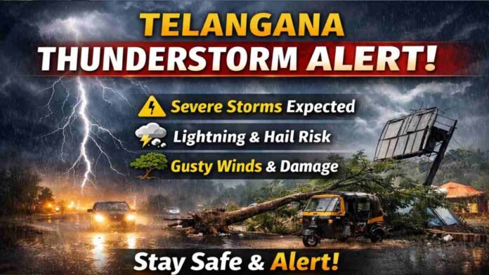 Telangana Thunderstorm Alert as Rain Brings Relief from Heatwave