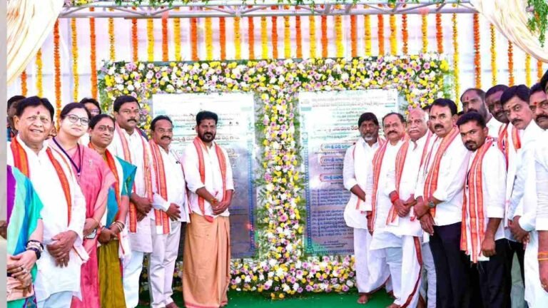 CM Revanth Performs Bhoomi Pooja For Temple Development Work In Basara Kshetra