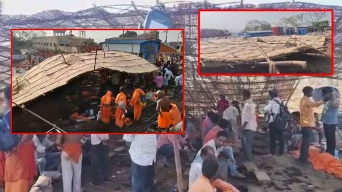 Devotees Injured As Pandal Collapse At Kondagattu Anjaneya Swamy Temple
