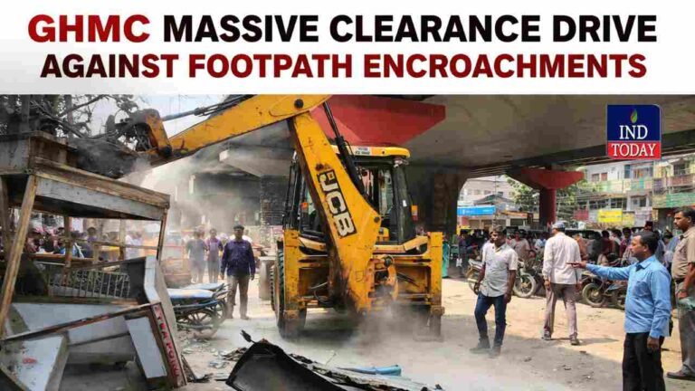 GHMC Massive Clearance Drive Against Footpath Encroachments