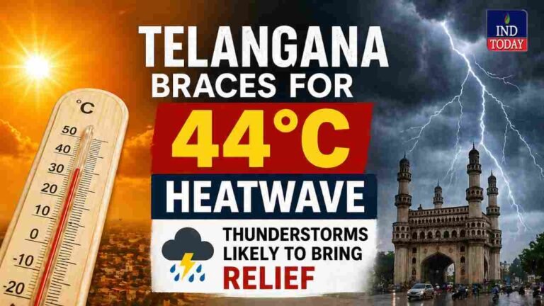 Telangana Braces for 44°C Heatwave; Thunderstorms Likely to Bring Relief
