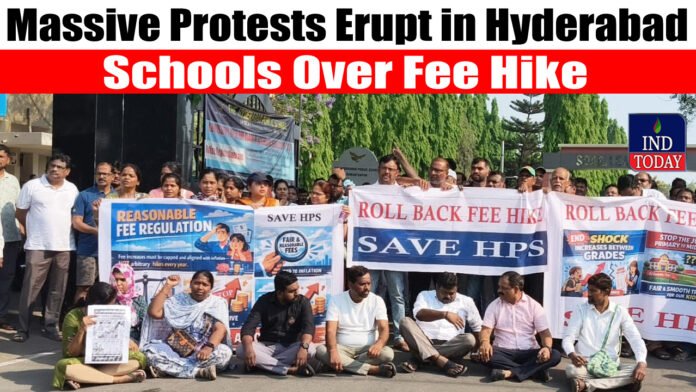 Massive Protests Erupt in Hyderabad Schools Over Fee Hike; Parents Demand Government Intervention