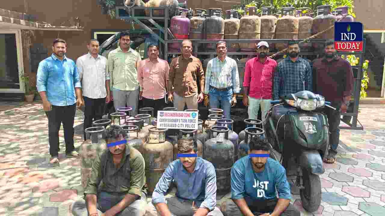 Illegal Gas Cylinder Sales Gang Nabbed in Hyderabad