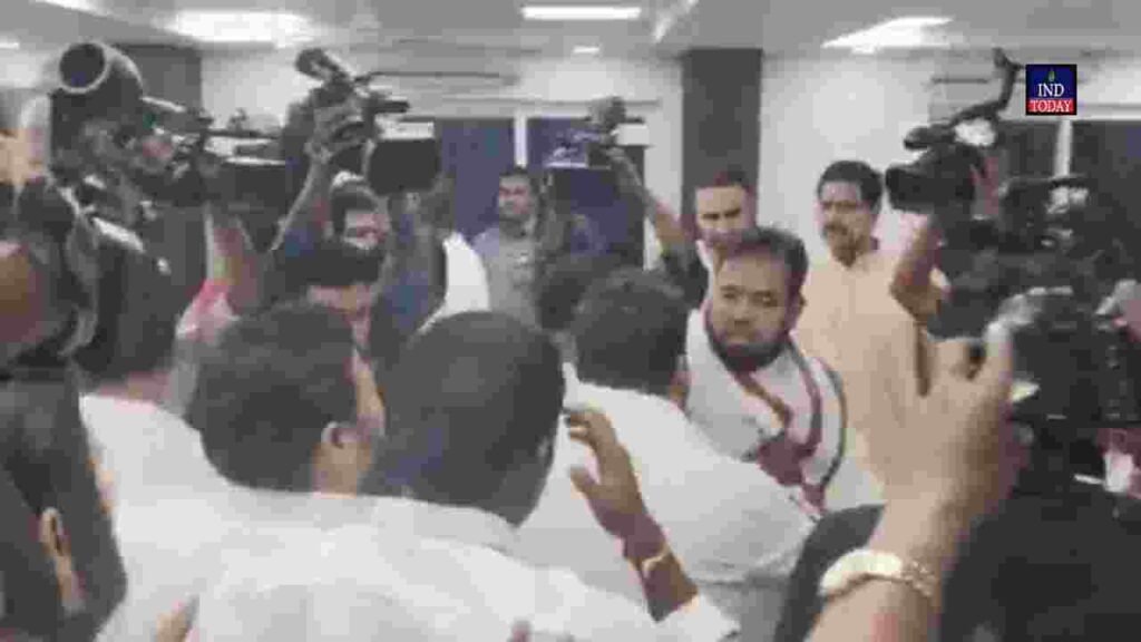 VIDEO Gandhi Bhavan clash Tension Erupts During Hyderabad Congress Meeting