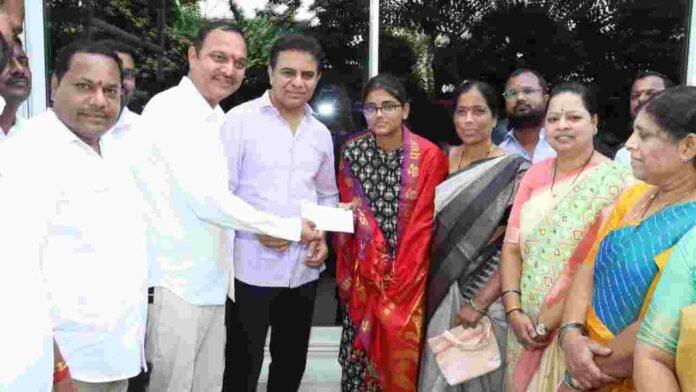 KTR Congratulates EAPCET Top Ranker Malladi Rushi