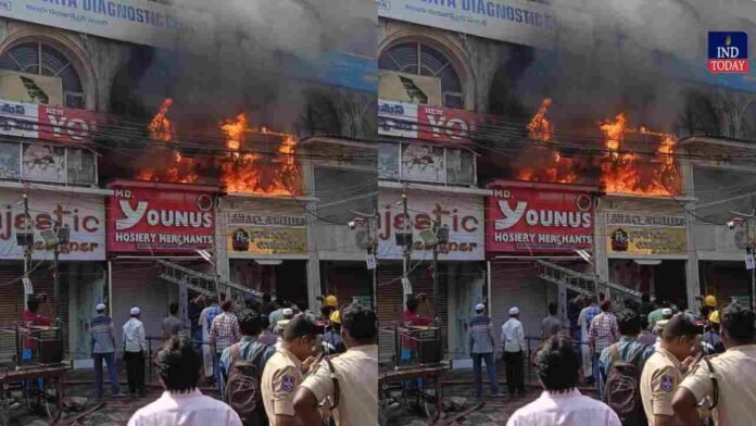 Massive Fire At SYJ Complex In Hyderabad Old City