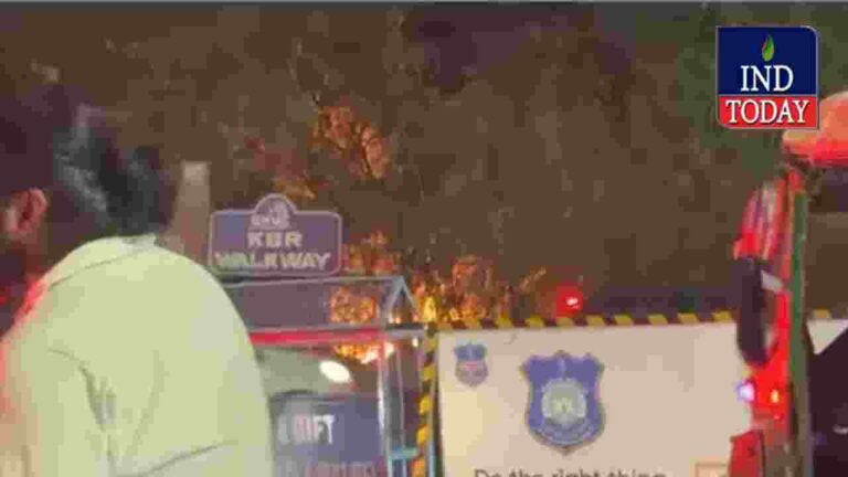 WATCH: Fire At KBR Park Walkway In Jubilee Hills