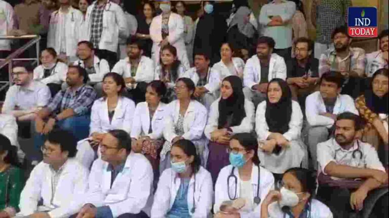 Junior Doctors Protest At Gandhi Hospital Over Attack On PG Student