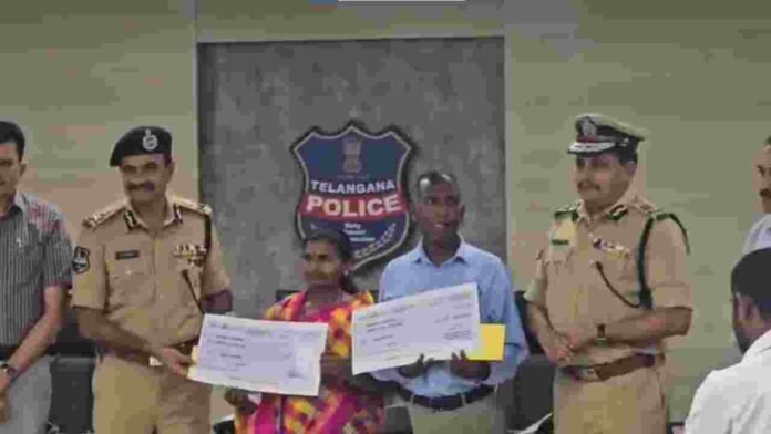 DGP Hands Over Cheques To Surrendered Maoist Couple