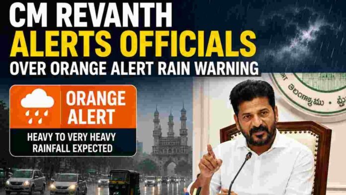 CM Revanth Alerts Officials Over Orange Alert Rain Warning