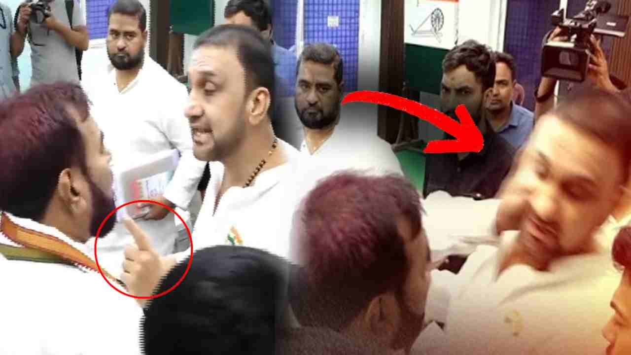 VIDEO | Gandhi Bhavan clash: Tension Erupts During Hyderabad Congress Meeting