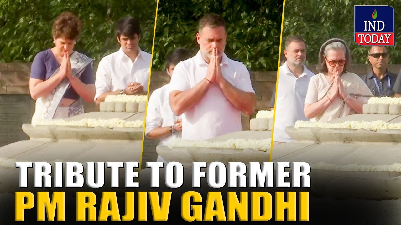 Congress Leaders Pay Tribute To Rajiv Gandhi On Death Anniversary At Veer Bhumi