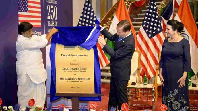 Donald Trump Avenue Plaque Unveiled in Hyderabad