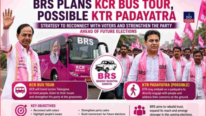 KCR Bus Yatra, KTR Padayatra Planned by BRS