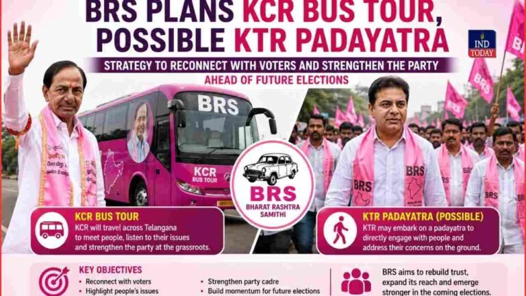 KCR Bus Yatra, KTR Padayatra Planned by BRS
