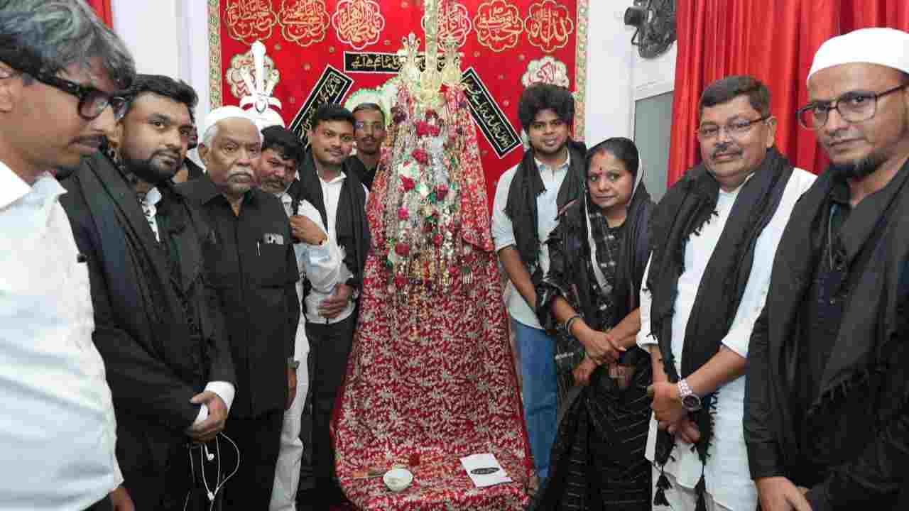 Kavitha Bibi Ka Alam visit, seeks Moharram funds