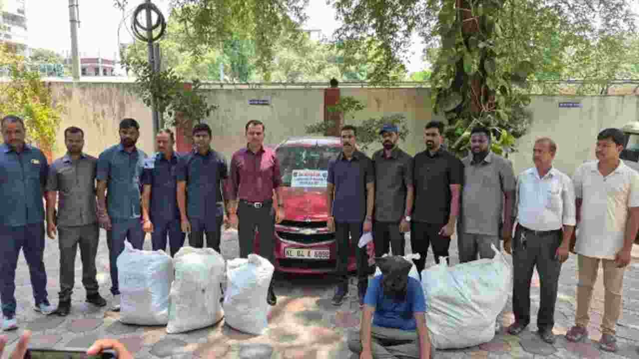 CISF Constable Held With 158 Kg Ganja In Hyderabad