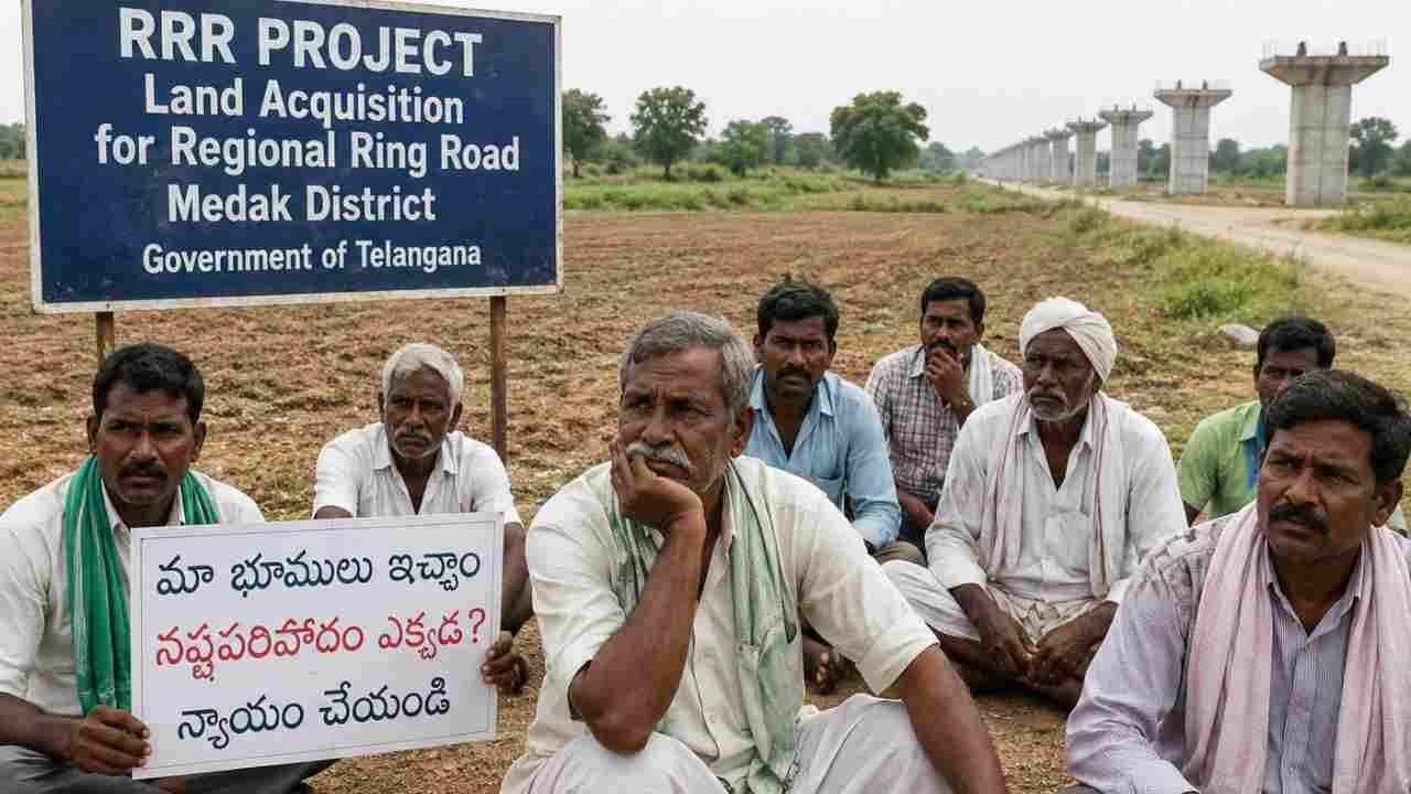 RRR Land Acquisition Farmers Await Compensation In Medak