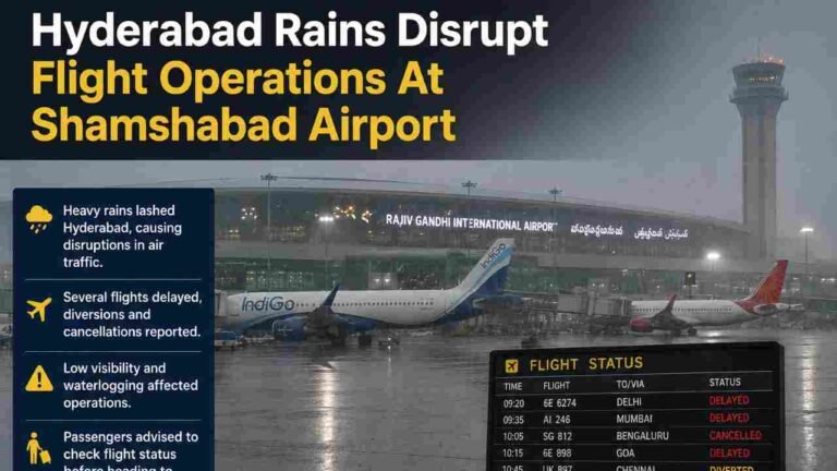 Hyderabad Rains Disrupt Flight Operations At Shamshabad Airport