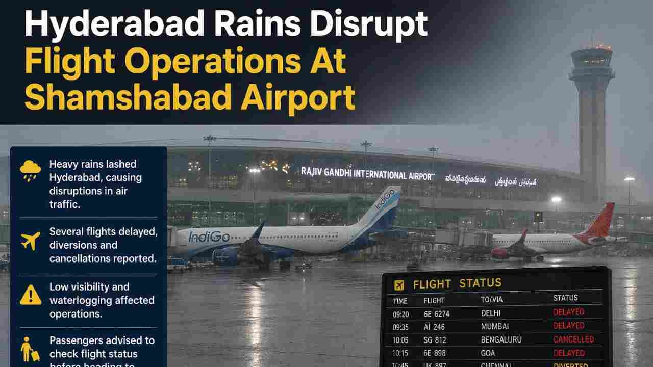 Hyderabad Rains Disrupt Flight Operations At Shamshabad Airport