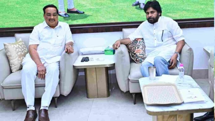 Pawan Kalyan Meets Union Minister CR Patil Over AP Water Concerns