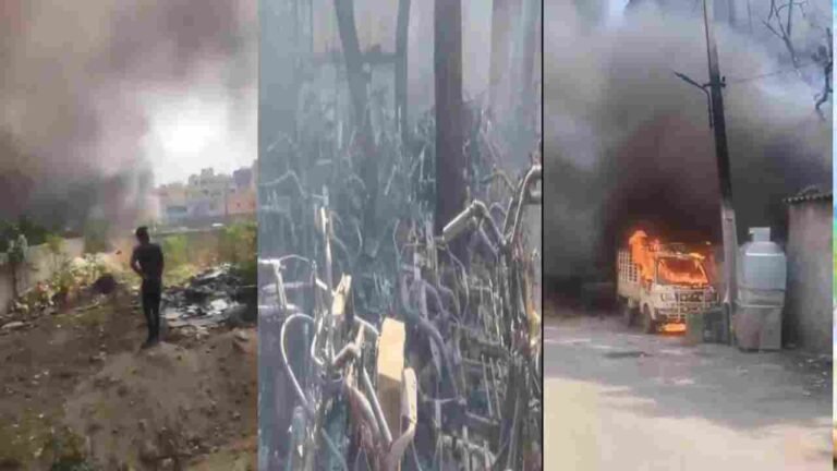 Major Fire Breaks Out at EV Warehouse In Hyderabad