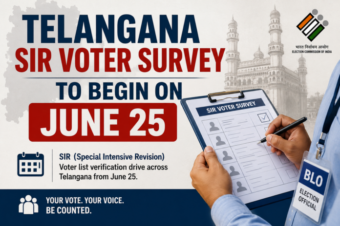 Telangana SIR Voter Survey To Begin On June 25