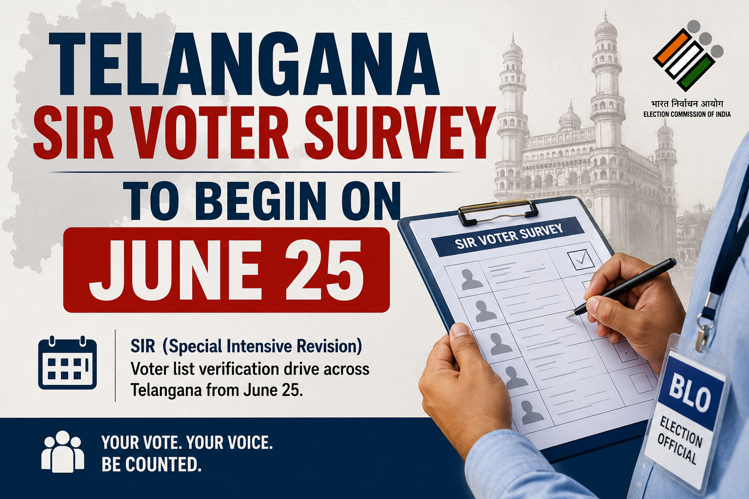 Telangana SIR Voter Survey To Begin On June 25