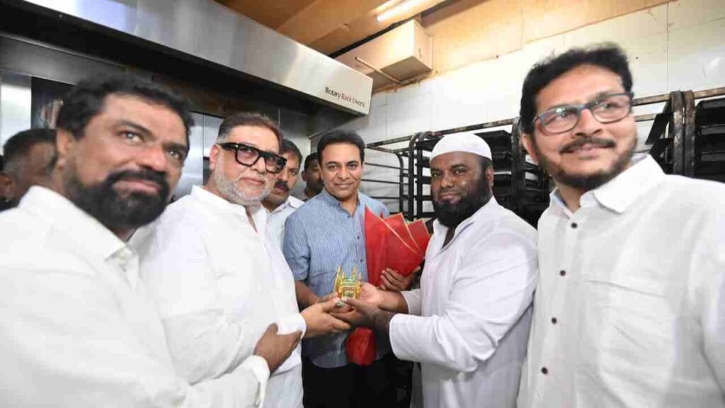 KTR Enjoys Irani Tea and Osmania Biscuits at Charminar Café